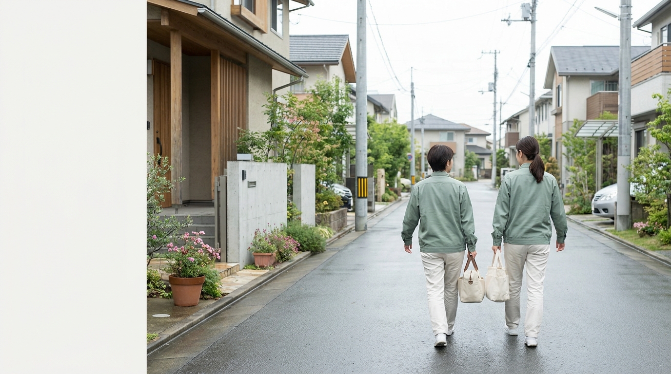 地域を訪問するスタッフのイメージ